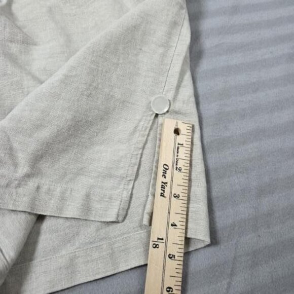 Kathie Lee Vest Womens 14W 16W Beige Linen Cotton Button Front Plus Size Casual - Picture 10 of 11
